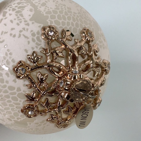 Jason Wu Jing Jang Glass Ornaments Raised lace with crystals EUC - Picture 7 of 9